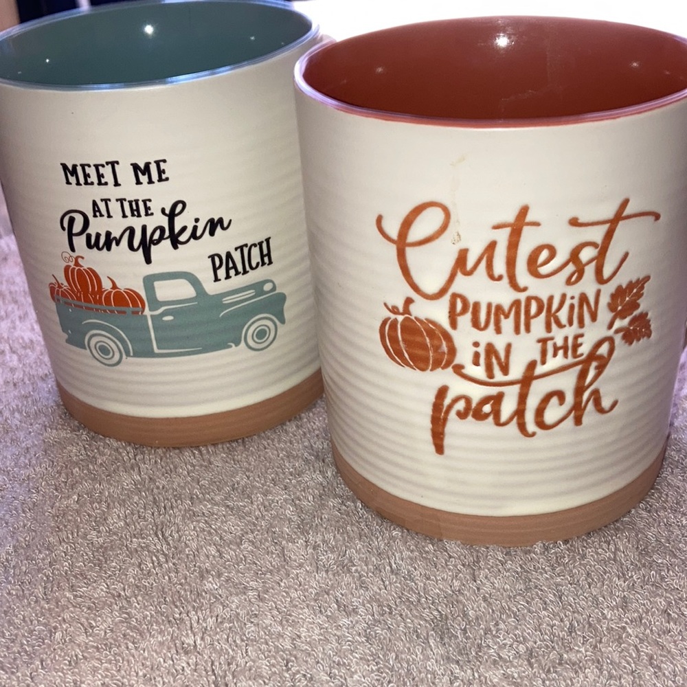 BUNDLE OF 2 FALL MUGS“MEET ME AT THE PUMPKIN PATCH”CUTEST PUMPKIN IN THE PATCH”